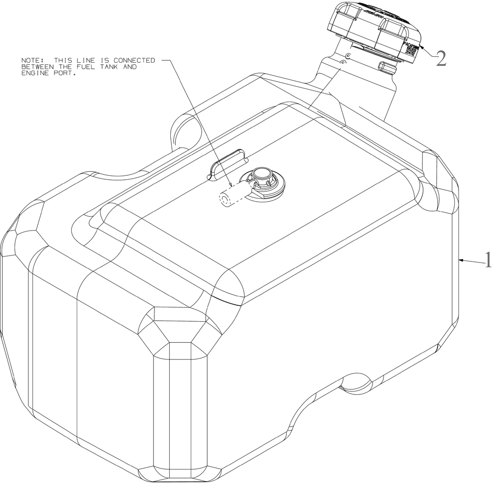 Fuel Tank Diagram and Parts List for XT1-LT42KH (13AOA9TSA10)(2022) Cub Cadet Lawn Tractor